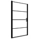 Врата за душ, закалено стъкло, 100x178 см, черна