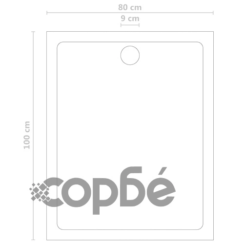 Душ корито, ABS, черно, 80x100 см ➤ топ цена ➤ sorbe.bg