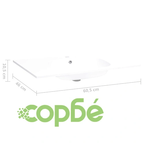 Умивалник за вграждане, 605x460x105 мм, SMC, бял ➤ топ цена ➤ sorbe.bg