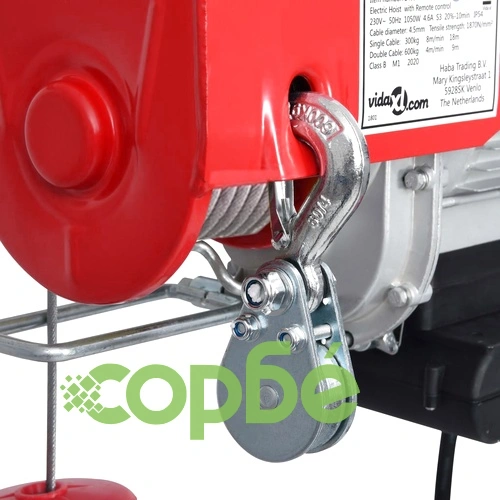 Електрически телфер с безжично дистанционно 1000 W 300/600 кг ➤ топ цена ➤ sorbe.bg