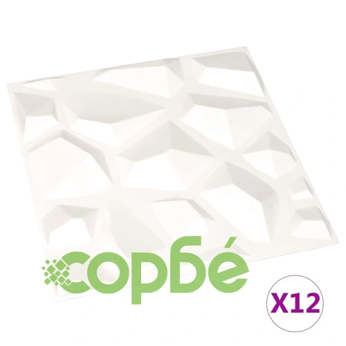 12 бр стенни панели 3D 0,5x0,5 м 3 м² ➤ топ цена ➤ sorbe.bg
