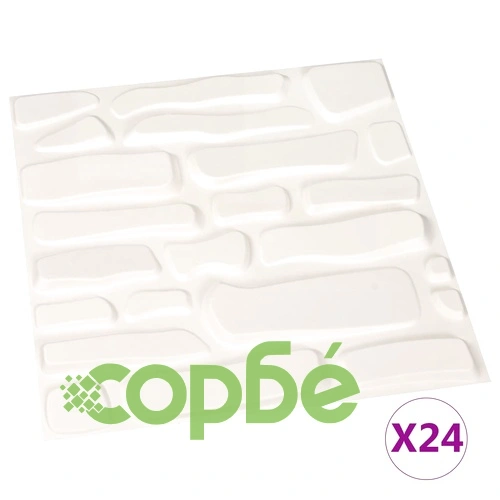 24 бр стенни панели 3D 0,5x0,5 м 6 м² ➤ топ цена ➤ sorbe.bg