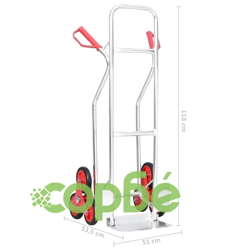 Ръчна количка за стълбище с 6 колела, 51x53,5x118 см, 150 кг ➤ топ цена ➤ sorbe.bg