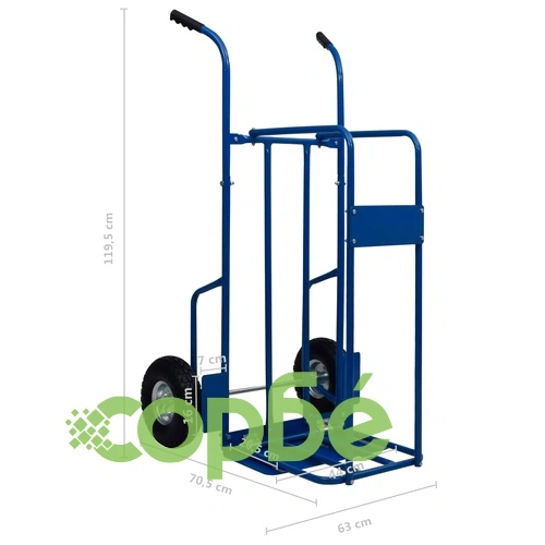 Количка за дърва за огрев стомана 63x70,5x119,5 см 120 кг синя ➤ топ цена ➤ sorbe.bg