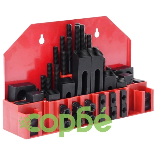 Комплект за закрепване на детайли 58 бр стомана за T-канал M12 ➤ топ цена ➤ sorbe.bg