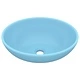 Луксозна овална мивка, матово светлосиня, 40x33 см, керамика