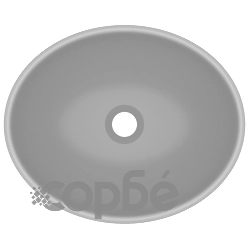 Луксозна овална мивка, матово светлосива, 40x33 см, керамика ➤ топ цена ➤ sorbe.bg