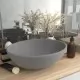 Луксозна овална мивка, матово светлосива, 40x33 см, керамика