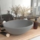Луксозна овална мивка, матово светлосива, 40x33 см, керамика