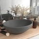Луксозна овална мивка, матово тъмносива, 40x33 см, керамика