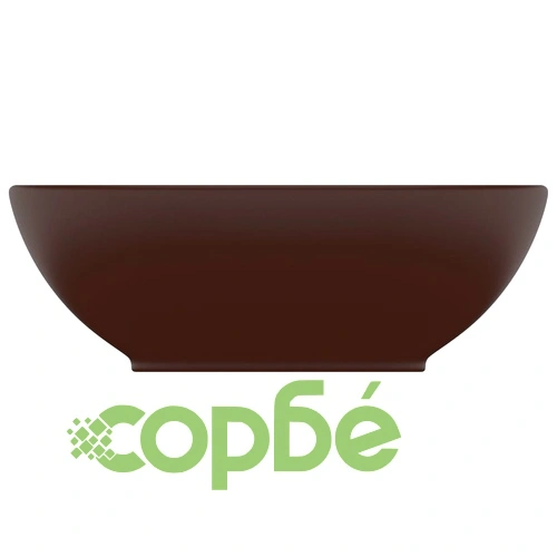 Луксозна овална мивка, матово тъмнокафява, 40x33 см, керамика ➤ топ цена ➤ sorbe.bg