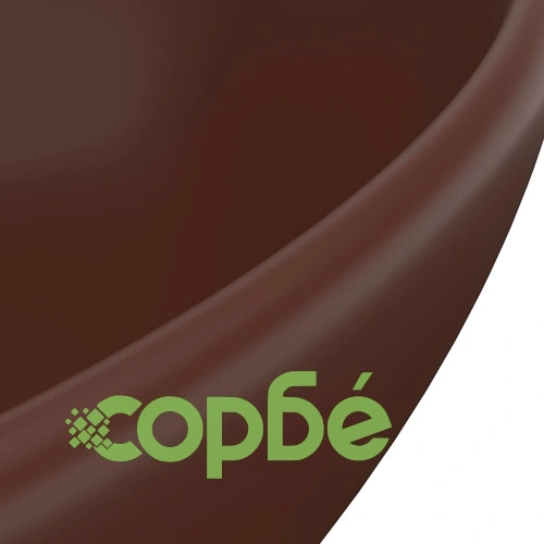 Луксозна овална мивка, матово тъмнокафява, 40x33 см, керамика ➤ топ цена ➤ sorbe.bg