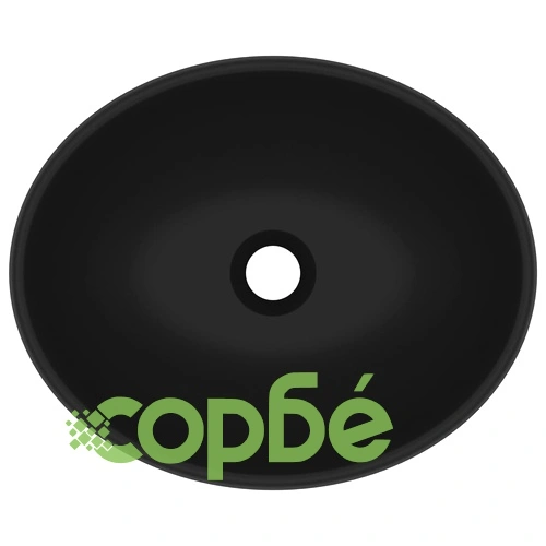 Луксозна овална мивка, матово черна, 40x33 см, керамика ➤ топ цена ➤ sorbe.bg