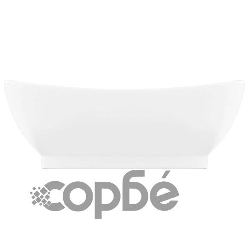 Мивка с преливник лукс овал бял мат 58,5x39 см керамика ➤ топ цена ➤ sorbe.bg