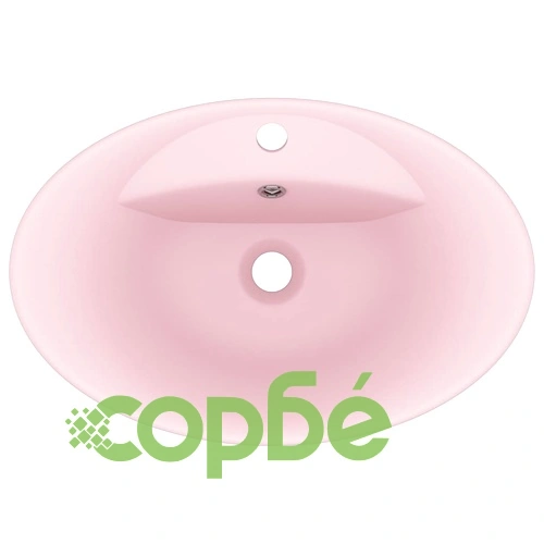 Мивка с преливник лукс овал розов мат 58,5x39 см керамика ➤ топ цена ➤ sorbe.bg