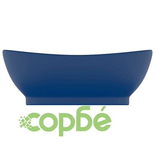 Мивка с преливник лукс овал тъмносин мат 58,5x39 см керамика ➤ топ цена ➤ sorbe.bg