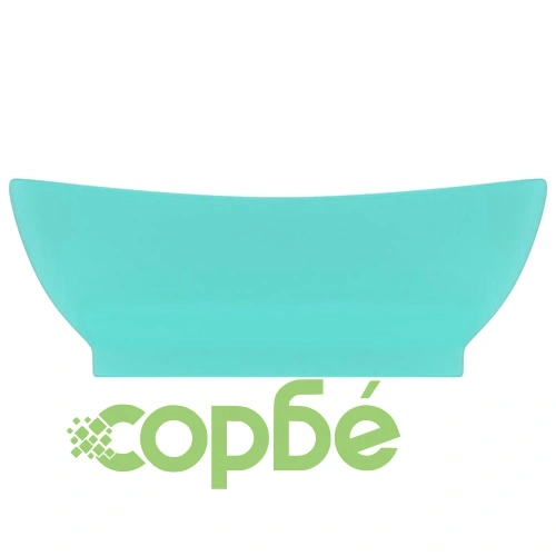 Мивка с преливник лукс овал светлозелен мат 58,5x39 см керамика ➤ топ цена ➤ sorbe.bg