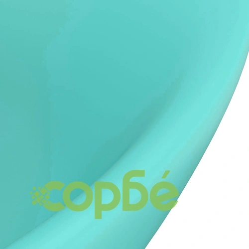 Мивка с преливник лукс овал светлозелен мат 58,5x39 см керамика ➤ топ цена ➤ sorbe.bg