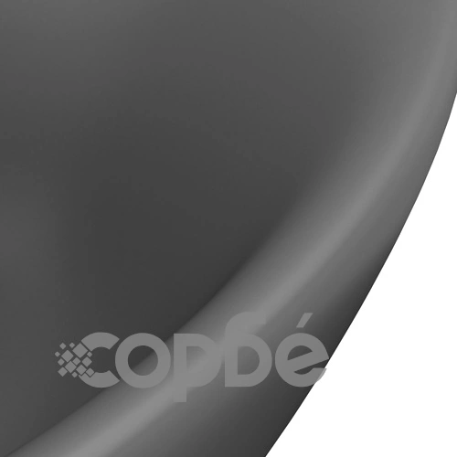 Мивка с преливник лукс овал тъмносив мат 58,5x39 см керамика  ➤ топ цена ➤ sorbe.bg