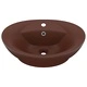 Мивка с преливник лукс овал тъмнокафяв мат 58,5x39 см керамика