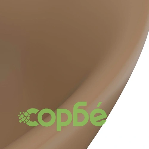 Мивка с преливник лукс овал кремав мат 58,5x39 см керамика ➤ топ цена ➤ sorbe.bg