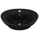 Мивка с преливник лукс овал черен мат 58,5x39 см керамика