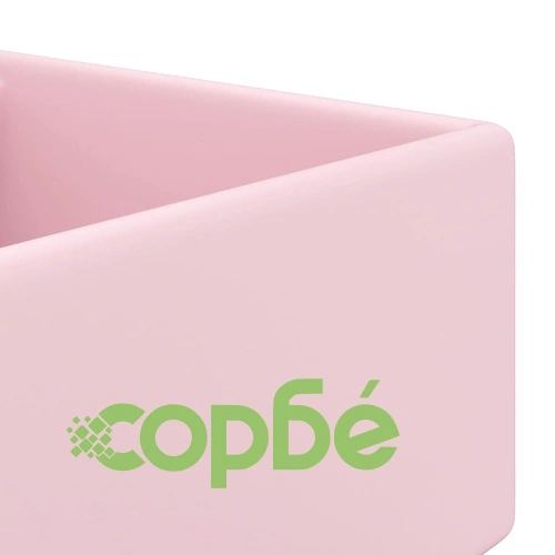 Мивка с преливник лукс квадрат розов мат 41x41 см керамика ➤ топ цена ➤ sorbe.bg