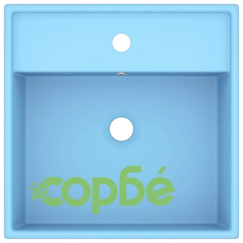 Мивка с преливник лукс квадрат светлосин мат 41x41 см керамика ➤ топ цена ➤ sorbe.bg