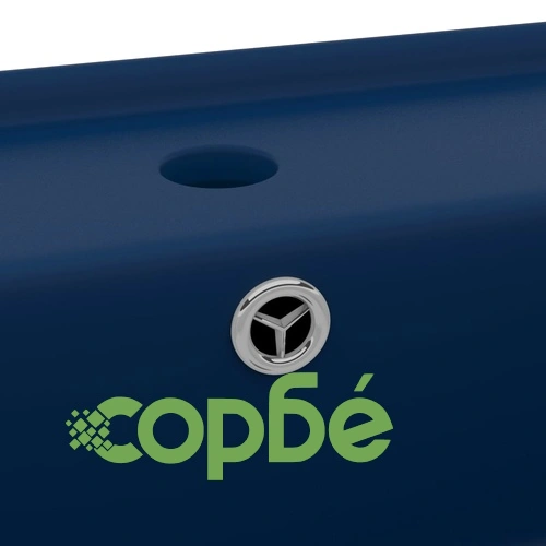 Мивка с преливник лукс квадрат тъмносин мат 41x41 см керамика ➤ топ цена ➤ sorbe.bg