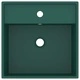 Мивка с преливник лукс квадрат тъмнозелен мат 41x41 см керамика