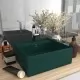 Мивка с преливник лукс квадрат тъмнозелен мат 41x41 см керамика