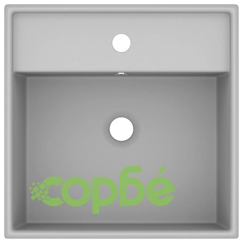 Мивка с преливник лукс квадрат светлосив мат 41x41 см керамика ➤ топ цена ➤ sorbe.bg