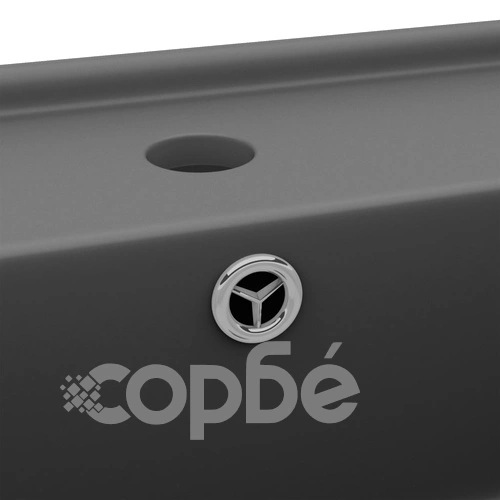 Мивка с преливник лукс квадрат тъмносив мат 41x41 см керамика ➤ топ цена ➤ sorbe.bg