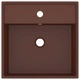 Мивка с преливник лукс квадрат тъмнокафяв мат 41x41 см керамика