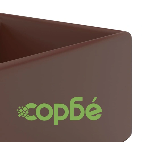 Мивка с преливник лукс квадрат тъмнокафяв мат 41x41 см керамика ➤ топ цена ➤ sorbe.bg