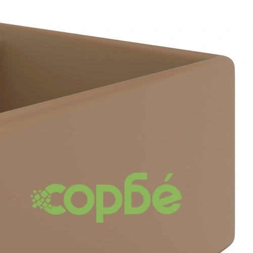 Мивка с преливник лукс квадрат кремав мат 41x41 см керамика ➤ топ цена ➤ sorbe.bg