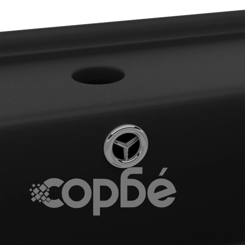 Мивка с преливник лукс квадрат черен мат 41x41 см керамика ➤ топ цена ➤ sorbe.bg