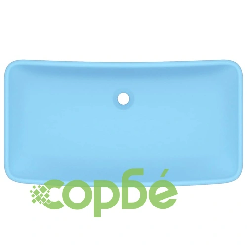 Луксозна правоъгълна мивка матово светлосиня 71x38 см керамика ➤ топ цена ➤ sorbe.bg