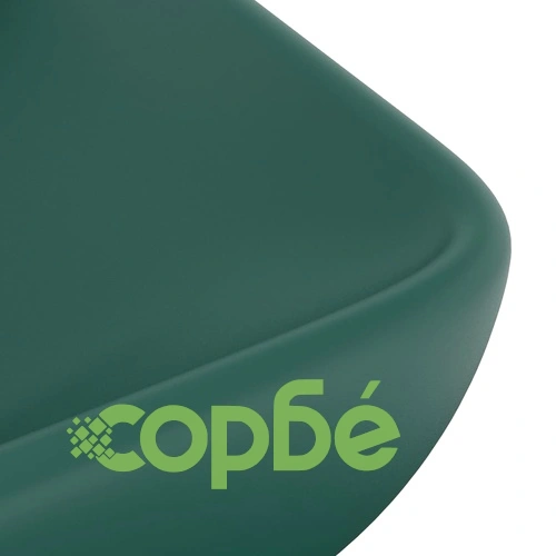 Луксозна правоъгълна мивка матово тъмнозелена 71x38 см керамика ➤ топ цена ➤ sorbe.bg