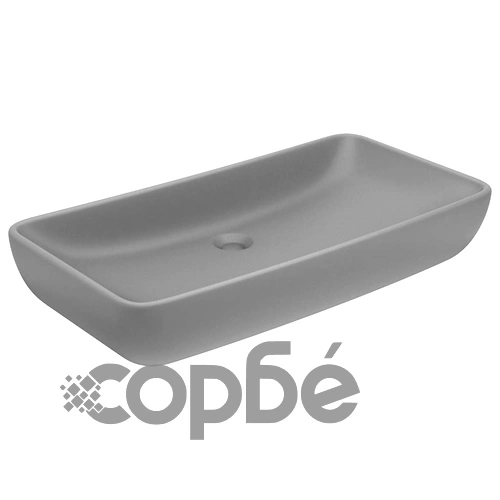 Луксозна правоъгълна мивка матово светлосива 71x38 см керамика ➤ топ цена ➤ sorbe.bg