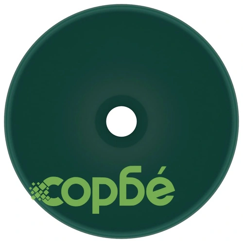 Мивка за баня лукс кръгла тъмнозелен мат 32,5x14 см керамика ➤ топ цена ➤ sorbe.bg