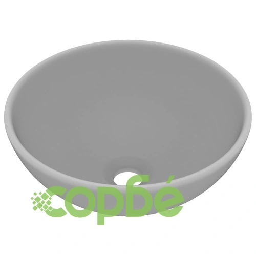 Мивка за баня лукс кръгла светлосив мат 32,5x14 см керамика ➤ топ цена ➤ sorbe.bg