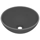 Мивка за баня лукс кръгла тъмносив мат 32,5x14 см керамика