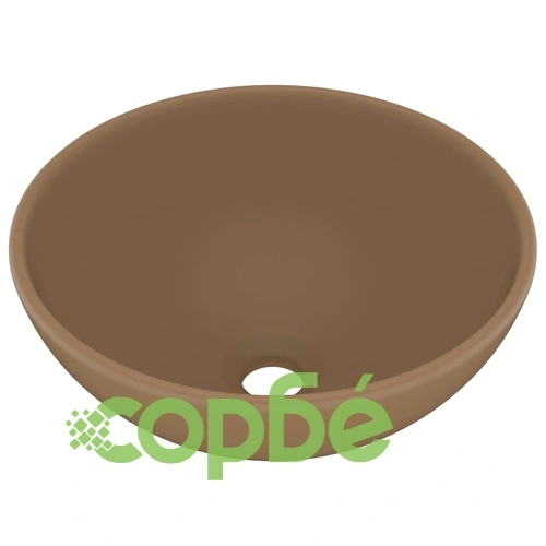 Мивка за баня лукс кръгла кремав мат 32,5x14 см керамика ➤ топ цена ➤ sorbe.bg