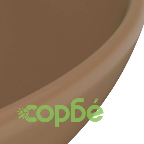 Мивка за баня лукс кръгла кремав мат 32,5x14 см керамика ➤ топ цена ➤ sorbe.bg