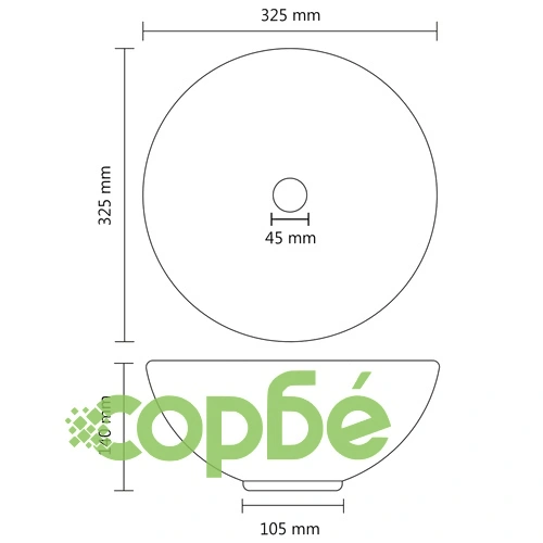 Мивка за баня лукс кръгла кремав мат 32,5x14 см керамика ➤ топ цена ➤ sorbe.bg