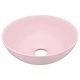 Керамична мивка за баня, матово розова, кръгла