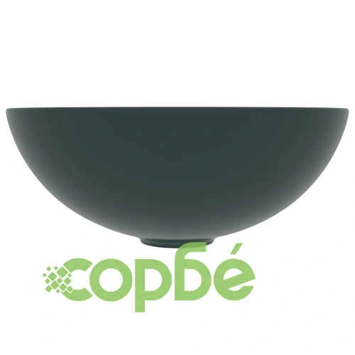 Керамична мивка за баня, тъмнозелена, кръгла ➤ топ цена ➤ sorbe.bg