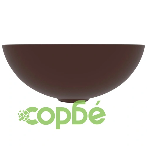 Керамична мивка за баня, тъмнокафява, кръгла ➤ топ цена ➤ sorbe.bg