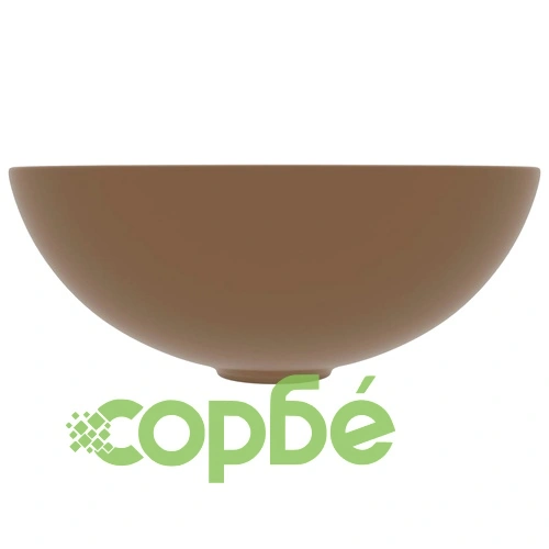 Керамична мивка за баня, матово кремава, кръгла ➤ топ цена ➤ sorbe.bg